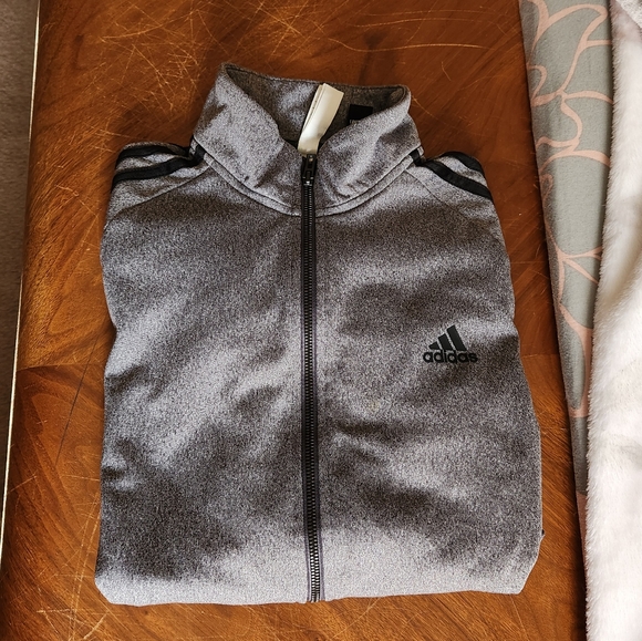 Men's Adidas Gray Track Suit Two Piece Set Jacket & Pants Top (S) Bottom (M) - Picture 5 of 15